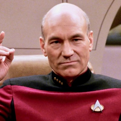Captain Picard About to "Engage" in Star Trek: The Next Generation