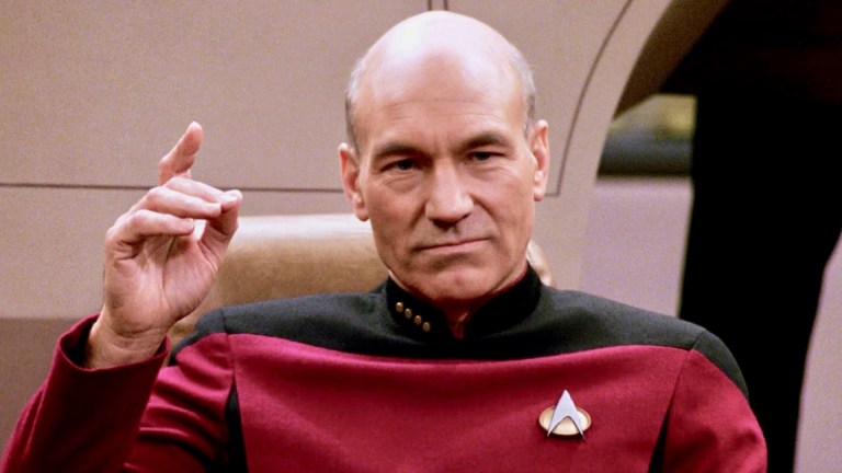 Captain Picard About to "Engage" in Star Trek: The Next Generation
