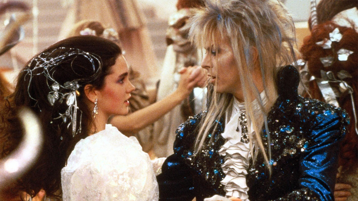 Jennifer Connelly and David Bowie in 'Labyrinth', 1986.