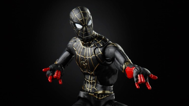 Spider-Man: No Way Home Black & Gold Suit Marvel Legends figure.