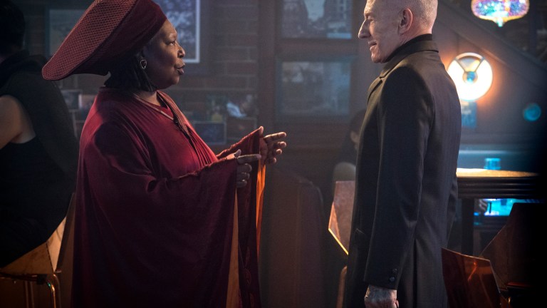 Whoopi Goldberg as Guinan and Patrick Stewart as Jean-Luc in Star Trek: Picard