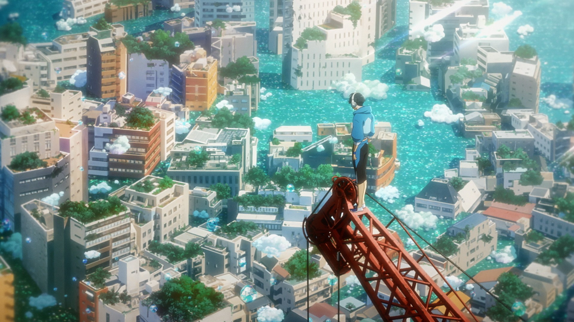 Watch the first trailer for Netflixs dizzying original anime movie Bubble   Polygon
