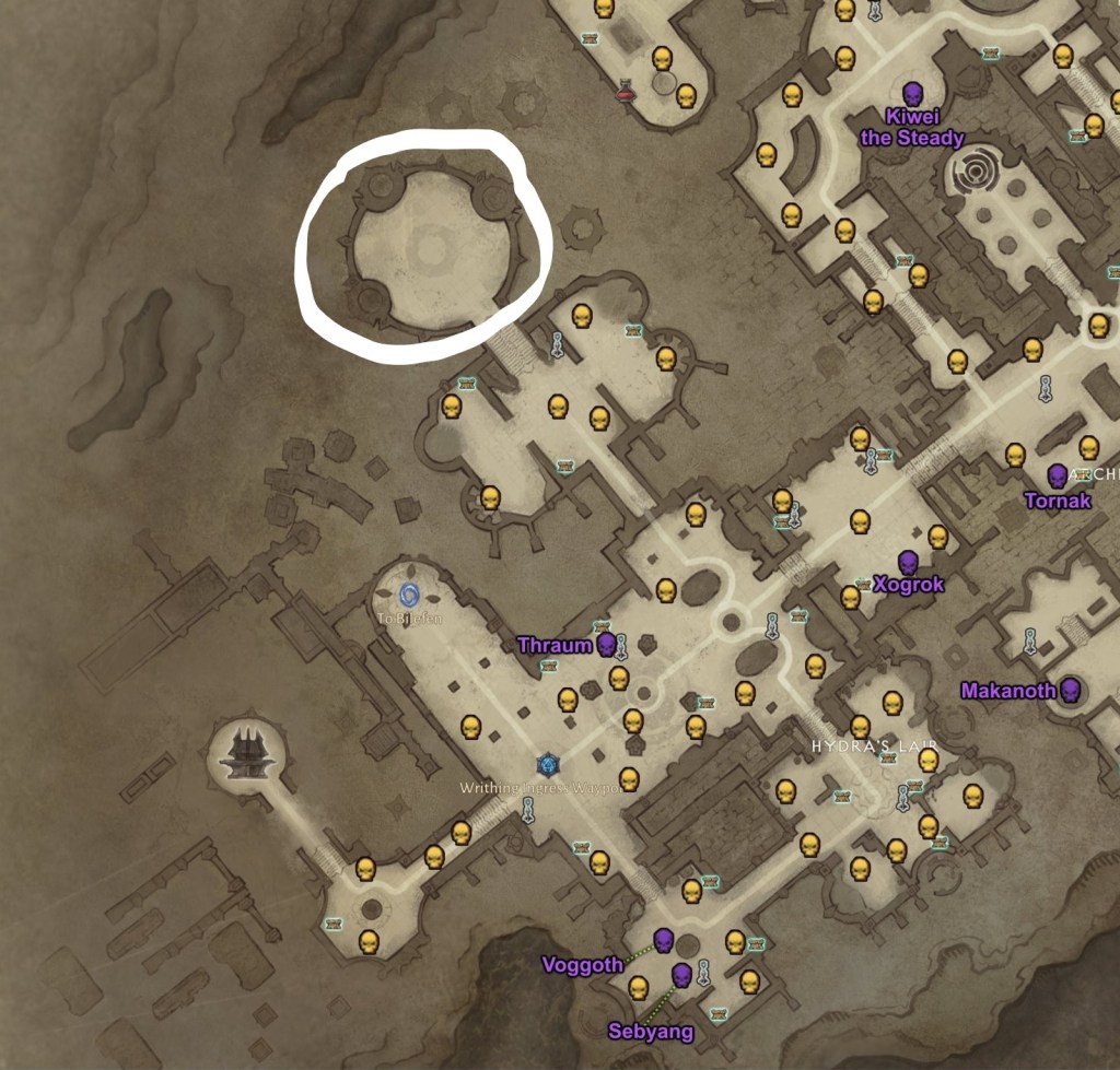 Diablo Immortal Fleshcraft Hydra location