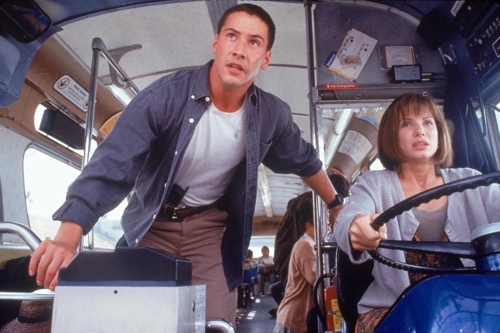 Keanu Reeves and Sandra Bullock in Speed