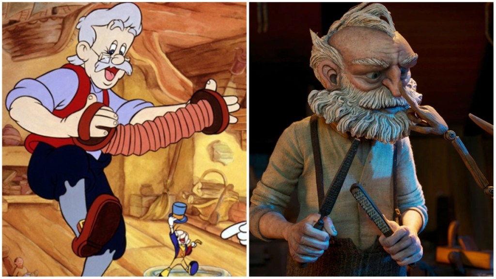 Geppetto in Pinocchio 1940 vs. 2022