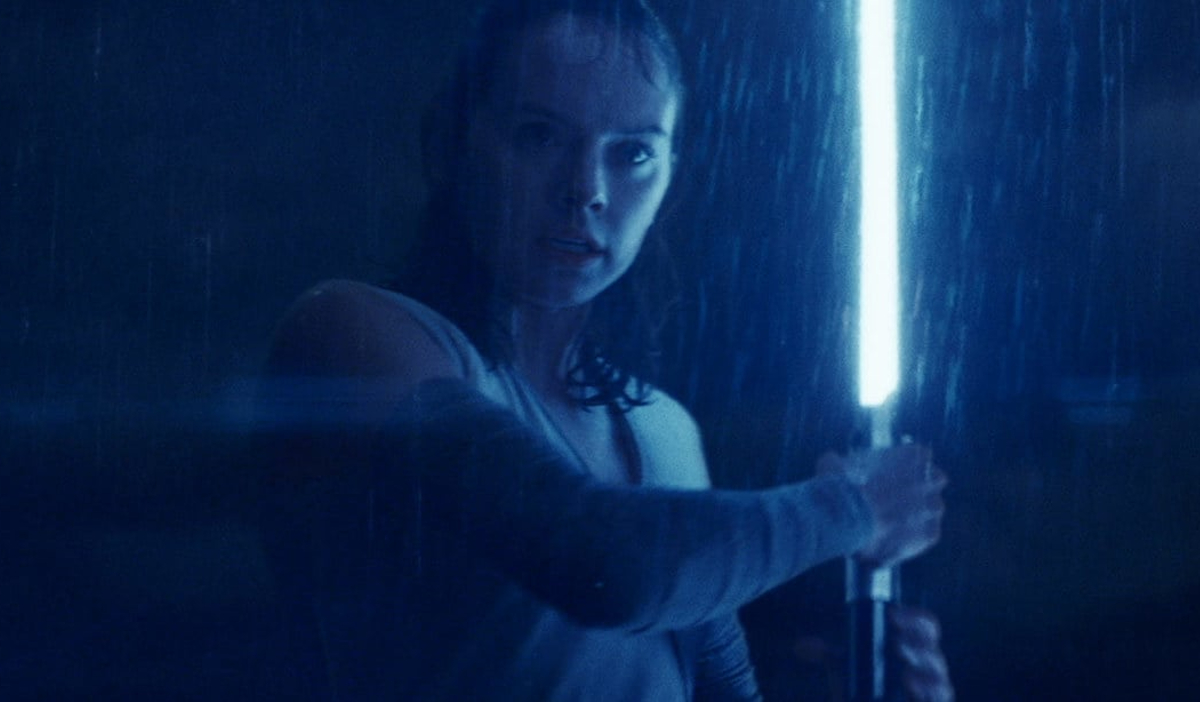 Rey meets Luke Skywalker. Ending scene from Star Wars Episode VII The Force  Awakens