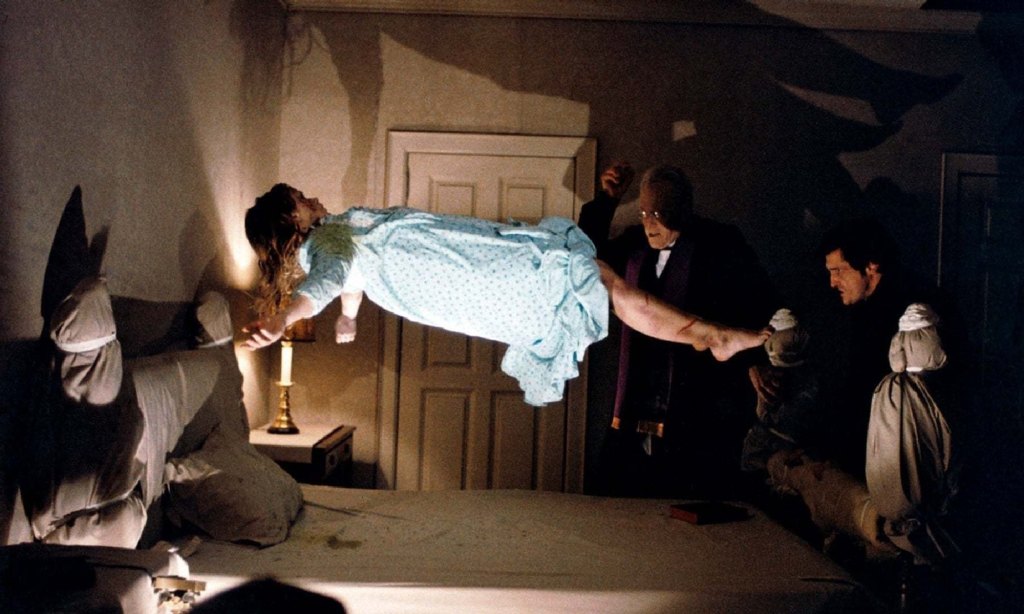 Linda Blair levitating in The Exorcist