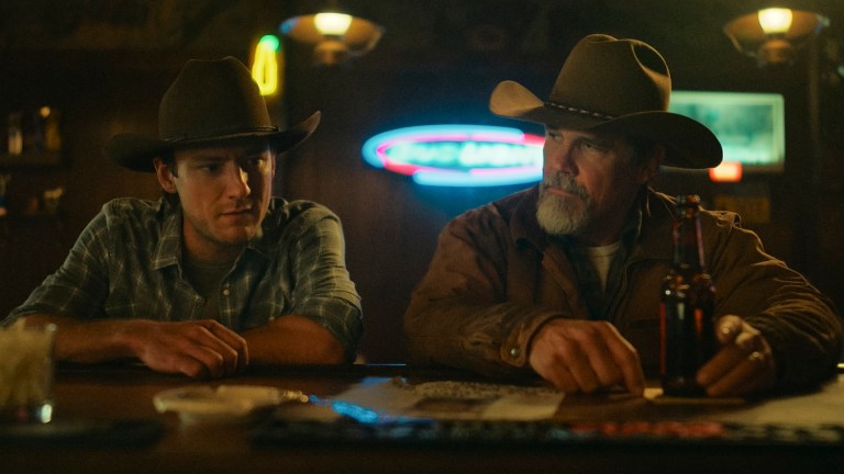 Rhett Abbott (Lewis Pullman) and Royal Abbott (Josh Brolin) in Outer Range season 2