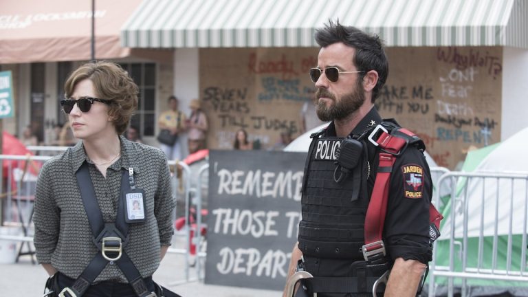 Nora Durst (Carrie Coon) and Kevin Garvey (Justin Theroux) in The Leftovers season 3.