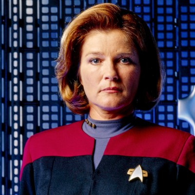 Kate Mulgrew as Captain Janeway in Star Trek Voyager