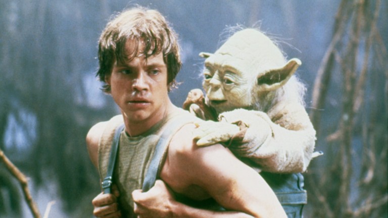 Luke Skywalker and Yoda in Star Wars: The Empire Strikes Back