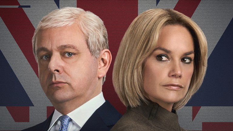 Michael Sheen and Ruth Wilson as Prince Andrew and Emily Maitlis in A Very Royal Scandal