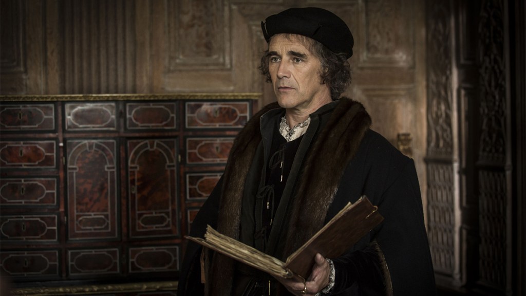 Mark Rylance in Tudor costume as Cromwell in the BBC adaptation of Wolf Hall: The Mirror and the Light